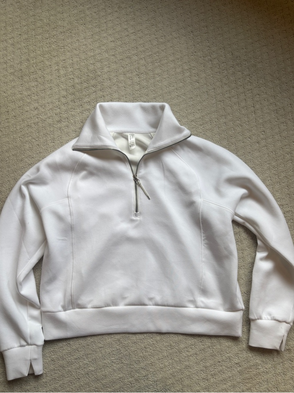 SPANX AirEssentials White Half-Zip Pullover Sweater